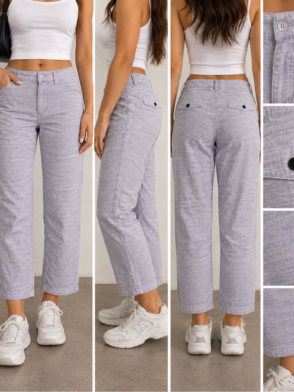 Theory Lavender Linen Blend Cropped Pants Size 2